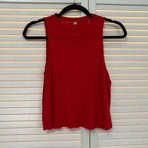 Red Cropped Workout Top